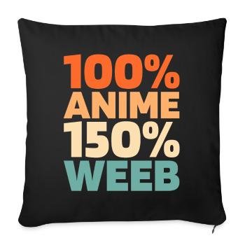 Anime Manga - Sofa pillowcase 17,3'' x 17,3'' (45 x 45 cm) - black - Front