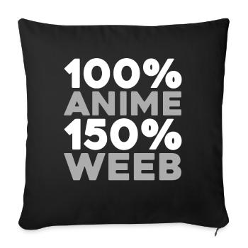 Anime Manga - Sofa pillowcase 17,3'' x 17,3'' (45 x 45 cm) - black - Front