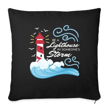 Être un phare Leuchtturm - Housse de coussin décorative 45 x 45 cm - noir - Devant