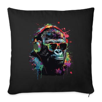 Gorille - Housse de coussin décorative 45 x 45 cm - noir - Devant