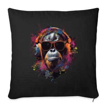 orang-outan - Housse de coussin décorative 45 x 45 cm - noir - Devant
