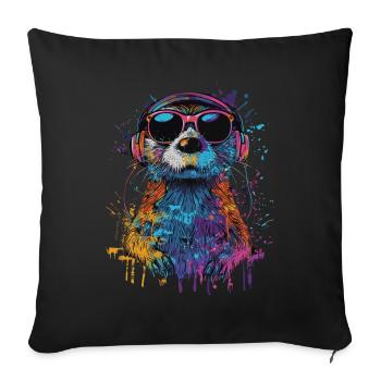 Otter - Sofa pillowcase 17,3'' x 17,3'' (45 x 45 cm) - black - Front
