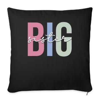 Older sister - Sofa pillowcase 17,3'' x 17,3'' (45 x 45 cm) - black - Front