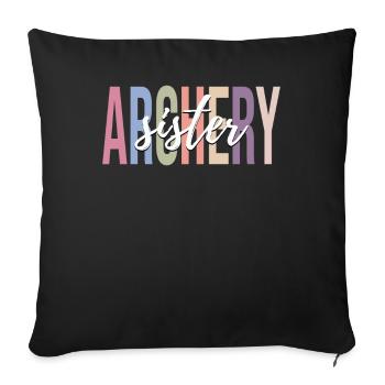 Archer Archery Girl Bow and Paw - Sofa pillowcase 17,3'' x 17,3'' (45 x 45 cm) - black - Front