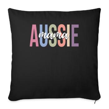 Australian Shepherd Dog Dog Lover Mom - Sofa pillowcase 17,3'' x 17,3'' (45 x 45 cm) - black - Front