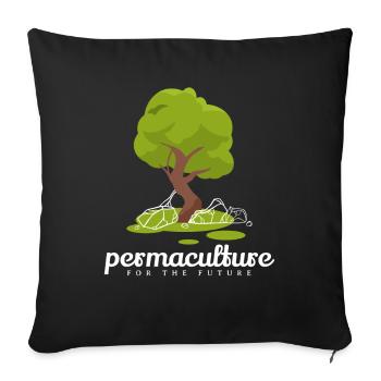 Permaculture For The Future - Sofa pillowcase 17,3'' x 17,3'' (45 x 45 cm) - black - Front
