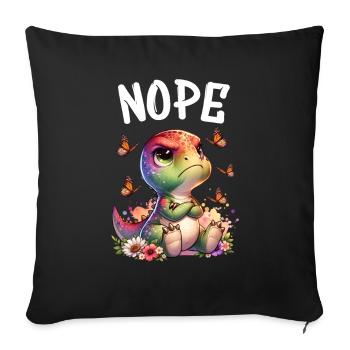 Dinosaur Saying Nope for Boys and Girls - Sofa pillowcase 17,3'' x 17,3'' (45 x 45 cm) - black - Front