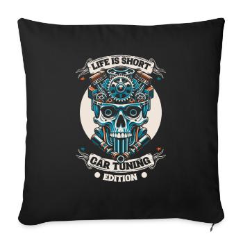 Screwdriver Tuning Tuner Skull - Sofa pillowcase 17,3'' x 17,3'' (45 x 45 cm) - black - Front