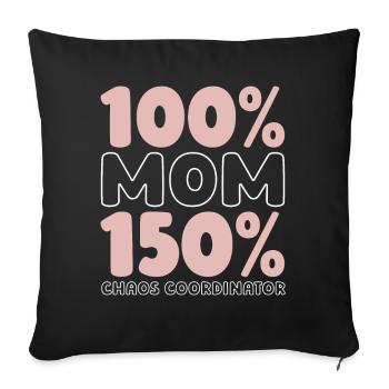 Maman Maman - Housse de coussin décorative 45 x 45 cm - noir - Devant