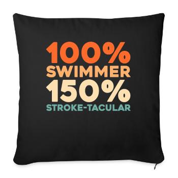 Nageurs nageurs - Housse de coussin décorative 45 x 45 cm - noir - Devant
