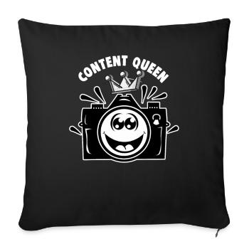 Digital Creator Content Queen Social Media - Sofa pillowcase 17,3'' x 17,3'' (45 x 45 cm) - black - Front