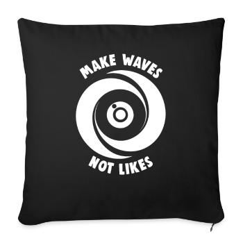 Le créateur numérique fait des vagues et n’aime pas les médias sociaux - Housse de coussin décorative 45 x 45 cm - noir - Devant
