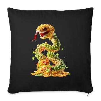 Nouilles serpent - Housse de coussin décorative 45 x 45 cm - noir - Devant