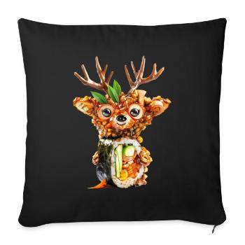 Gimbap cerf - Housse de coussin décorative 45 x 45 cm - noir - Devant