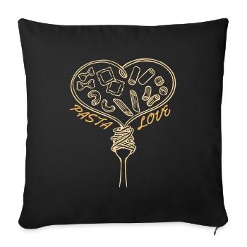 Pasta Love Spaghetti Noodle Italy - Sofa pillowcase 17,3'' x 17,3'' (45 x 45 cm) - black - Front