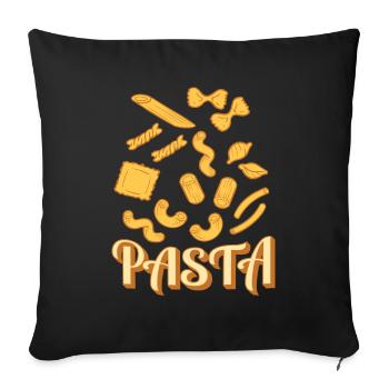 Pâtes Spaghetti Nouilles Italie - Housse de coussin décorative 45 x 45 cm - noir - Devant