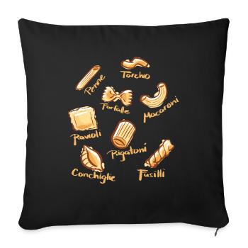 Pasta Types Spaghetti Noodle Italy - Sofa pillowcase 17,3'' x 17,3'' (45 x 45 cm) - black - Front