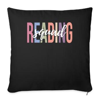 Book lover, reader, reading lover - Sofa pillowcase 17,3'' x 17,3'' (45 x 45 cm) - black - Front