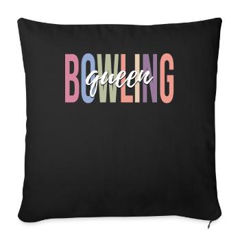 Équipe de bowling Bowling Girl - Housse de coussin décorative 45 x 45 cm - noir - Devant