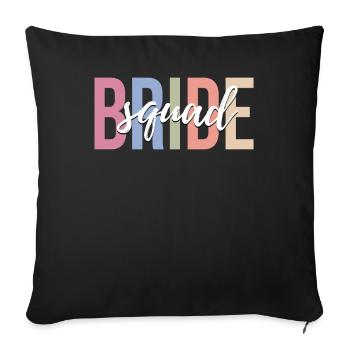Bridal Shower Bridesmaid Hen Party - Sofa pillowcase 17,3'' x 17,3'' (45 x 45 cm) - black - Front