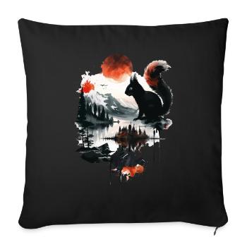 Squirrel - Sofa pillowcase 17,3'' x 17,3'' (45 x 45 cm) - black - Front