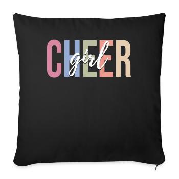 Pom-pom girl féminine pom-pom girl - Housse de coussin décorative 45 x 45 cm - noir - Devant