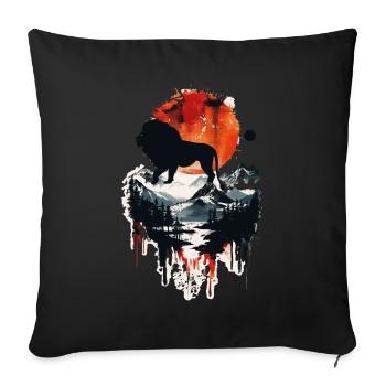 Lion - Sofa pillowcase 17,3'' x 17,3'' (45 x 45 cm) - black - Front