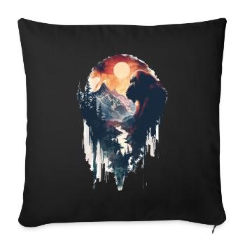 Orang-outan - Housse de coussin décorative 45 x 45 cm - noir - Devant