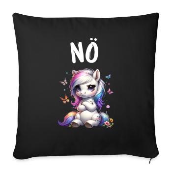 Cheval Drôle Dicton Non pour les amoureux des chevaux - Housse de coussin décorative 45 x 45 cm - noir - Devant