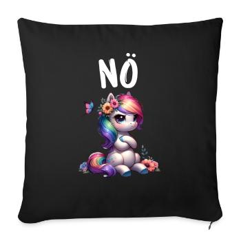 Cheval Drôle Dicton Non pour les amoureux des chevaux - Housse de coussin décorative 45 x 45 cm - noir - Devant