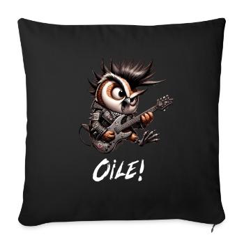 Punker Owl - Oile - Oi Punk - Sofa pillowcase 17,3'' x 17,3'' (45 x 45 cm) - black - Front