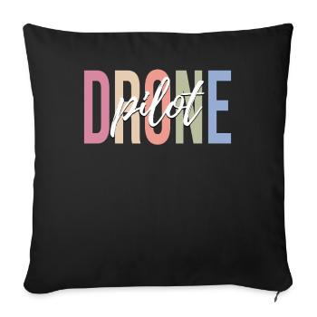 RC Airplane Drone Quadcopter - Sofa pillowcase 17,3'' x 17,3'' (45 x 45 cm) - black - Front