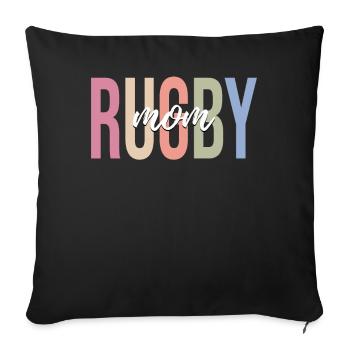 Rugby Player Mom - Sofa pillowcase 17,3'' x 17,3'' (45 x 45 cm) - black - Front