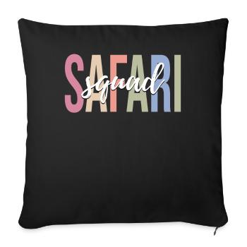 Safari Lovers Zoo Safari - Sofa pillowcase 17,3'' x 17,3'' (45 x 45 cm) - black - Front