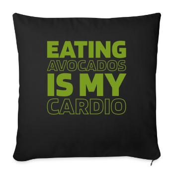 Avocado Funny Cardio Quote - Sofa pillowcase 17,3'' x 17,3'' (45 x 45 cm) - black - Front