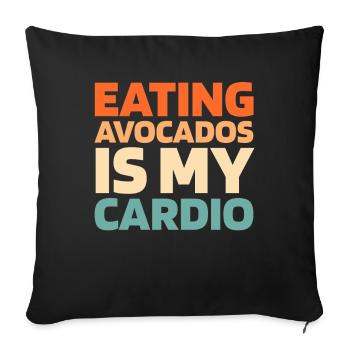 Avocado Funny Cardio Quote - Sofa pillowcase 17,3'' x 17,3'' (45 x 45 cm) - black - Front