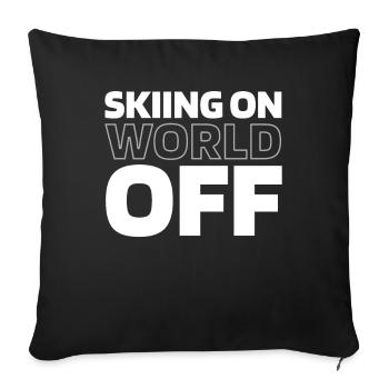 Skiing Après Ski Skiing On World Off - Sofa pillowcase 17,3'' x 17,3'' (45 x 45 cm) - black - Front