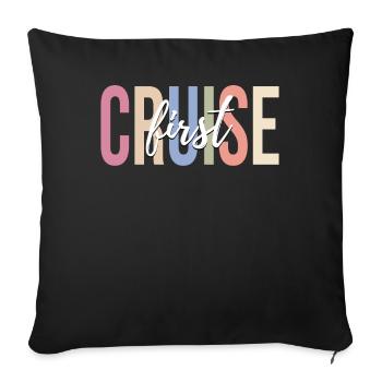Cruise Holiday Cruise Cruise Ship - Sofa pillowcase 17,3'' x 17,3'' (45 x 45 cm) - black - Front