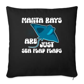 Les raies manta ne sont que des rabats de mer Mantaro - Housse de coussin décorative 45 x 45 cm - noir - Devant