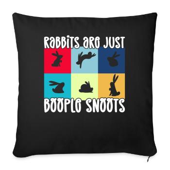 Les lapins ne sont que des bobos snoots lapin drôle lapin - Housse de coussin décorative 45 x 45 cm - noir - Devant