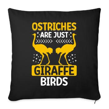 Les autruches ne sont que des oiseaux girafes Les autruches sont des girafes - Housse de coussin décorative 45 x 45 cm - noir - Devant