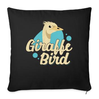 Funny Ostrich Lover Giraffe Bird Illustration for - Sofa pillowcase 17,3'' x 17,3'' (45 x 45 cm) - black - Front