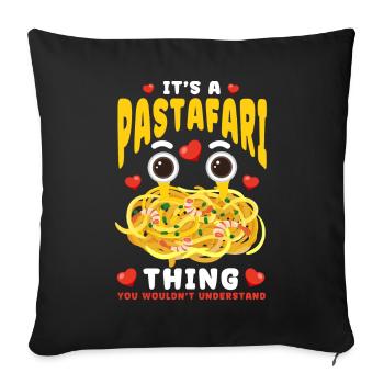 Fliegendes Spaghettimonster FSM - Sofakissenbezug 45 x 45 cm - Schwarz - Vorne