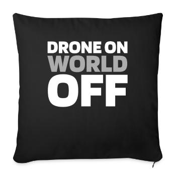 Drone quadricoptère Drone sur World Off - Housse de coussin décorative 45 x 45 cm - noir - Devant
