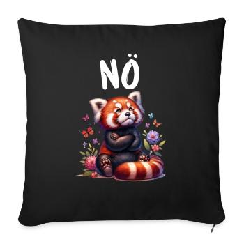 Panda roux Drôle de dicton Nope Renard de Feu - Housse de coussin décorative 45 x 45 cm - noir - Devant