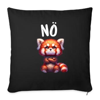 Panda roux Drôle Dicton Non, Renard de Feu - Housse de coussin décorative 45 x 45 cm - noir - Devant