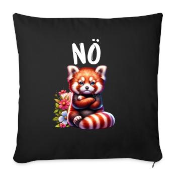 Roter Panda Lustiger Spruch Nö Feuerfuchs - Sofakissenbezug 45 x 45 cm - Schwarz - Vorne