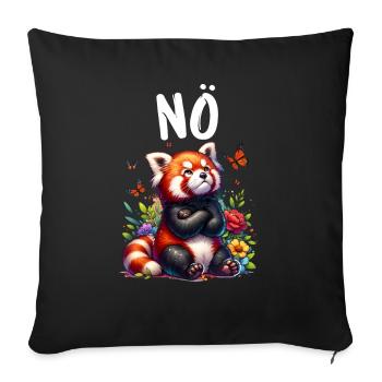 Roter Panda Lustiger Spruch Nö Feuerfuchs - Sofakissenbezug 45 x 45 cm - Schwarz - Vorne