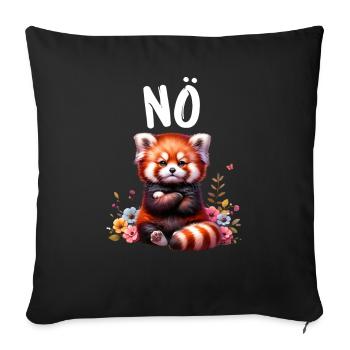 Roter Panda Lustiger Spruch Nö Feuerfuchs - Sofakissenbezug 45 x 45 cm - Schwarz - Vorne