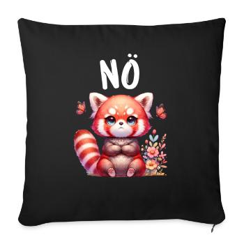 Roter Panda Lustiger Spruch Nö Feuerfuchs - Sofakissenbezug 45 x 45 cm - Schwarz - Vorne